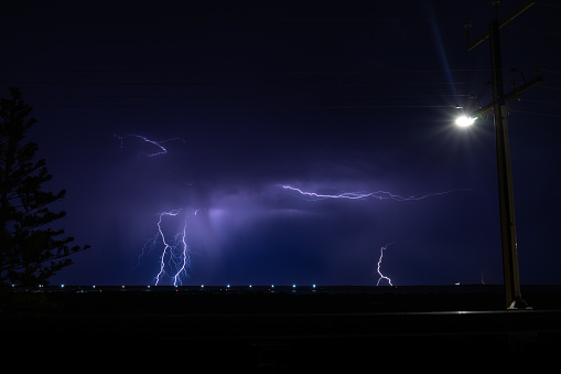 Lightning storm over Spencer Gulf