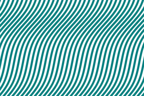 Vector illustration of Teal green and white water wave stripes art fabric pattern background vector.