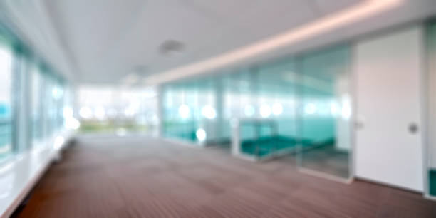 istock Abstract blurred interior modern office space work banner background with copy space, no people 1492489427