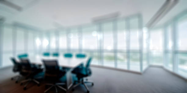 istock Abstract blurred interior modern office space work banner background with copy space, no people 1492489490