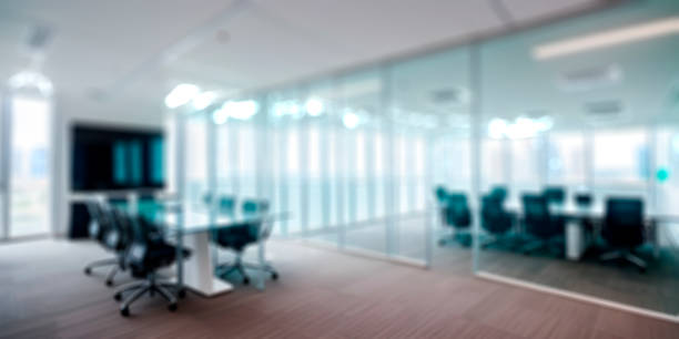istock Abstract blurred interior modern office space work banner background with copy space, no people 1492489508