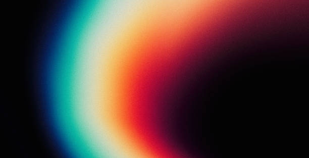 istock Orange teal white retro grainy vibrant color gradient on black background poster design copy space 1492491218