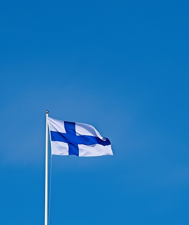 The flag of Finland (Finnish: Suomen lippu), also called siniristilippu (\