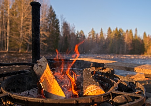 In Finland have a many public fireplaces where people can do barbeque etc. Mostly fireplaces located beside of river or lakes.