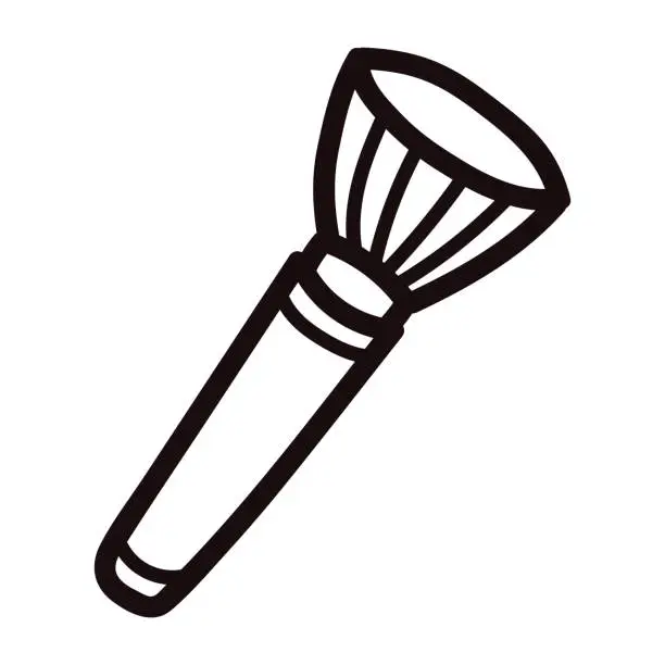 Vector illustration of Hand Drawn makeup brush for women in doodle style