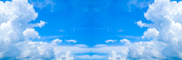 Blue sky and white clouds landscape view for background