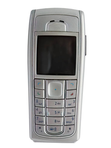 istock Old mobile phone isolated on white background with clipping path, early wireless digital technology, communication device 1492512249
