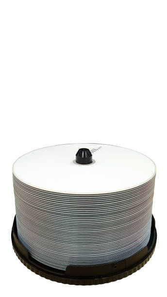 istock Stack pile of blank dvd or cd dics isolated, cutout, heap pf data, information concept, old technology, white background with clipping path 1492512253