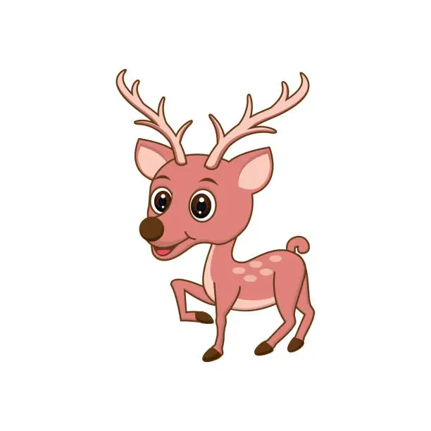 Vector illustration of Deer cartoon vector illustration