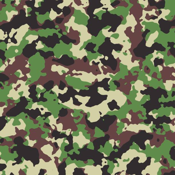istock Green hunting camouflage. Military camouflage. 1492514826