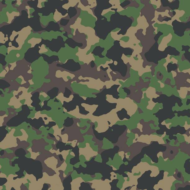 istock Green hunting camouflage. Military camouflage. 1492514905