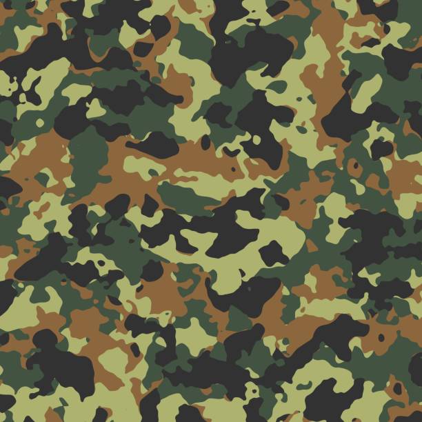 istock Green hunting camouflage. Military camouflage. 1492514946