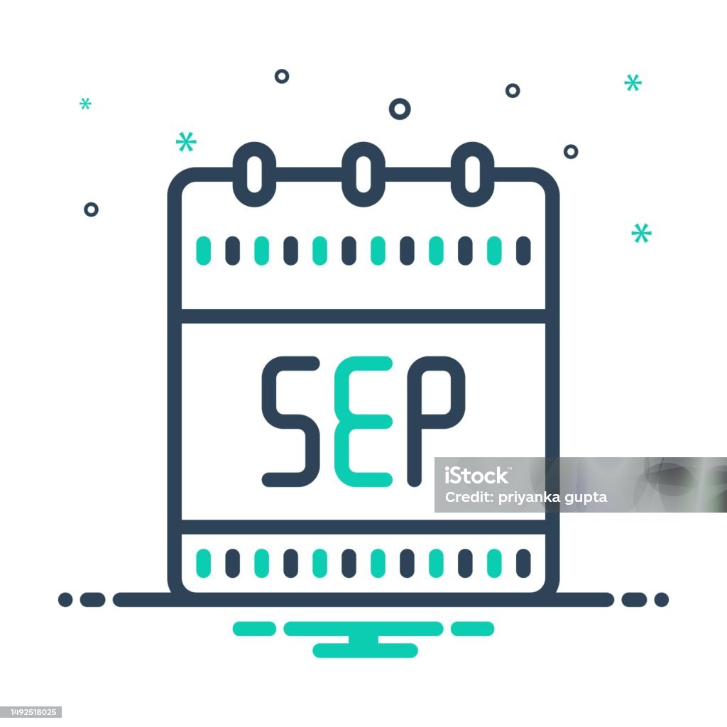 Sept Calendar Stock Illustration - Download Image Now - Calendar, Event