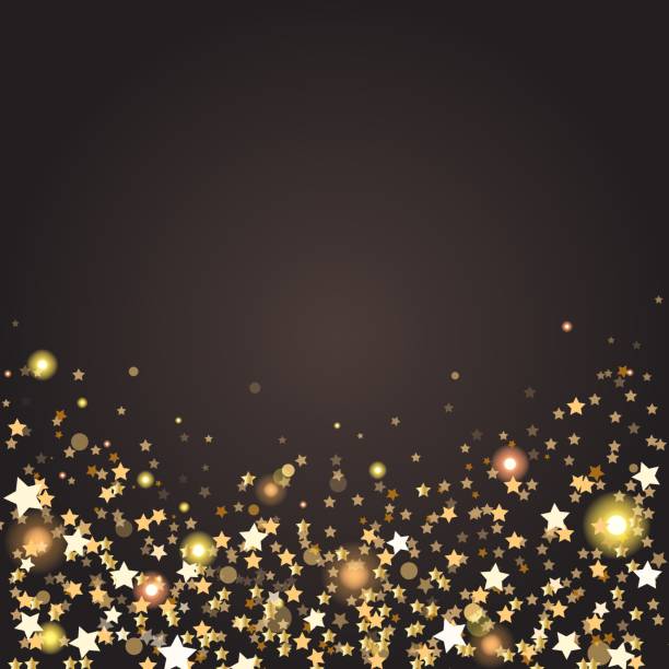 istock Christmas gold stars, glitter border. Falling luxury golden rain, card design with confetti, magical fireworks invitation xmas backdrop. Shimmer stardust frame. Vector holiday background 1492521304