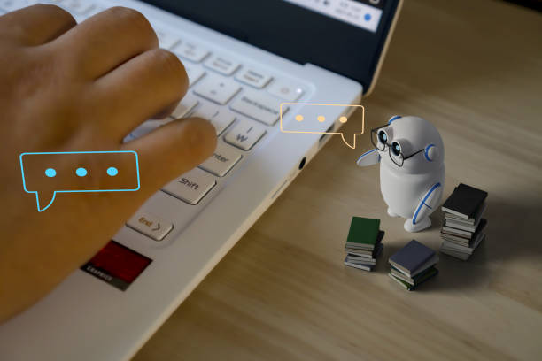 istock Conversational AI working alongside users, answering questions and searching the internet. 3d rendering 1492523604