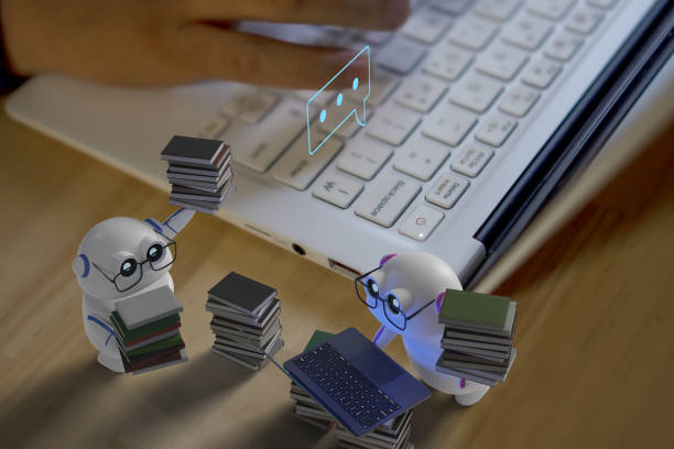 Conversational AI working alongside users, answering questions and searching the internet. 3d rendering