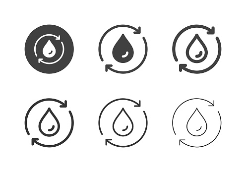 Reuse Water Icons Multi Series Vector EPS File.