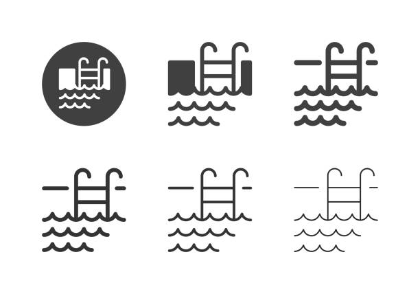 Swimming Pool Icons - Multi Series vector art illustration