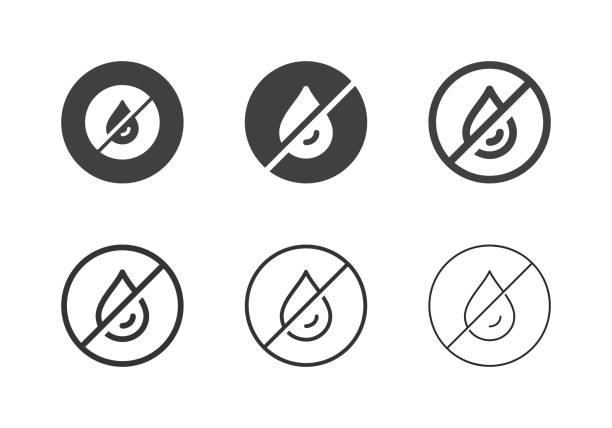 Do Not Use Water Icons - Multi Series vector art illustration