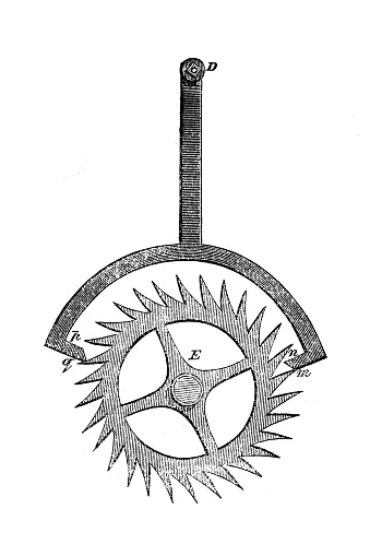 The escapement of a pendulum clock