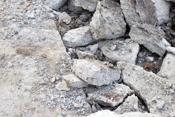 istock Piles of rubble after house demolition 1492531774