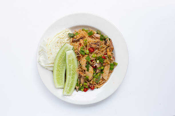 Rice vermicelli noodles spicy salad