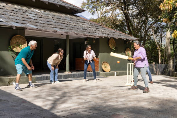 istock Family members playing cricket in the back yard. 1492535007