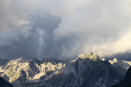 view of Martuljek group mountains, Kranjska gora, Slovenia