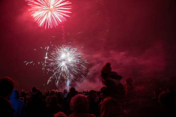 Crowds Watching The Annual Bicester Round Table Fireworks Display