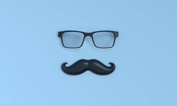 istock Happy Fathers Day, mustache and glasses on blue background. 1492541900