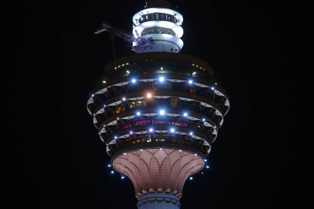 TV tower in Kuala Lumpur, Malaysia, hosting a Sky deck, several observation platforms and a restaurant.