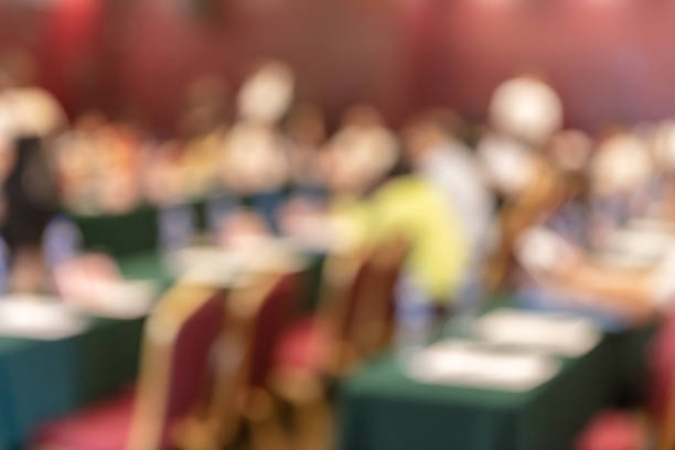 Blurred photo of a conference room