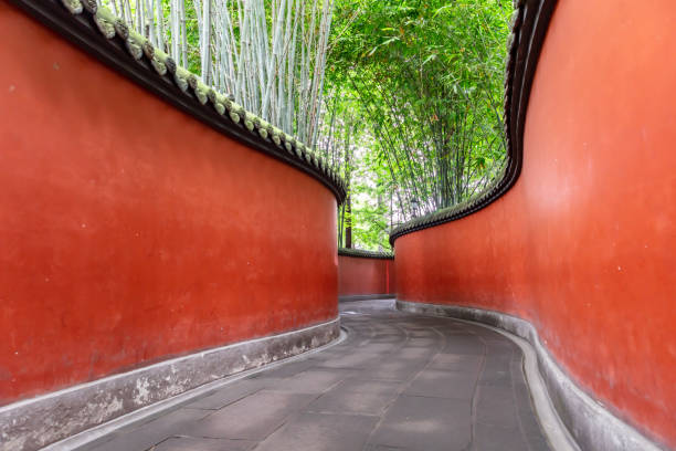 istock Peaceful bamboo covered walkway through the Wuhou Shrine in Chengdu 1492553991