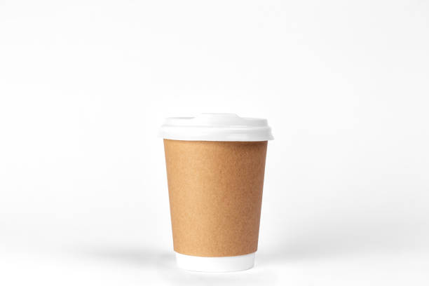 istock Disposable paper cup on a white background isolated. 1492555754