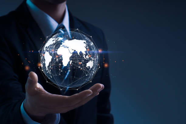 istock Global business.Businessman hand holding global network.Internet network connection, IoT Internet of Things, business intelligence concept. 1492557167