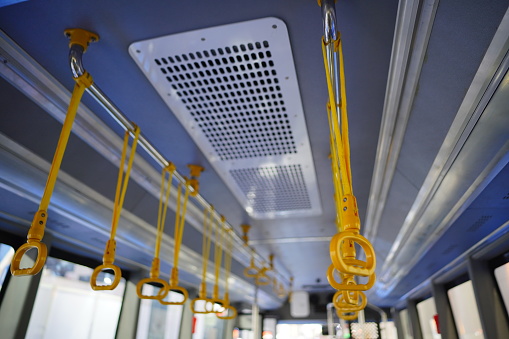 ํYellow Handle loops on public transport