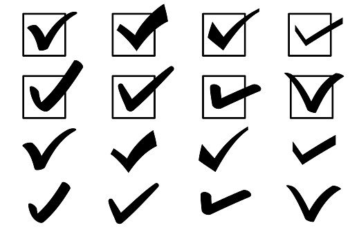 Check Measure Various Check Marks That Look Like They Were Written With A Thick Pen ...