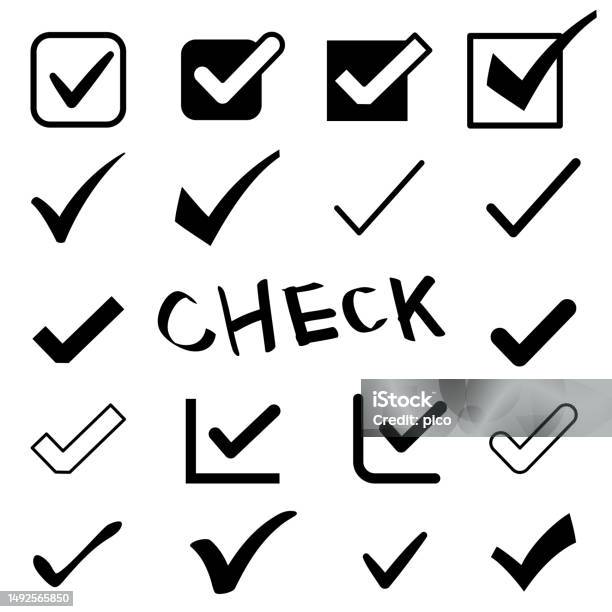 Check Mark Function Checkmarks Of Various Designs Stock Illustration - Download Image Now ...