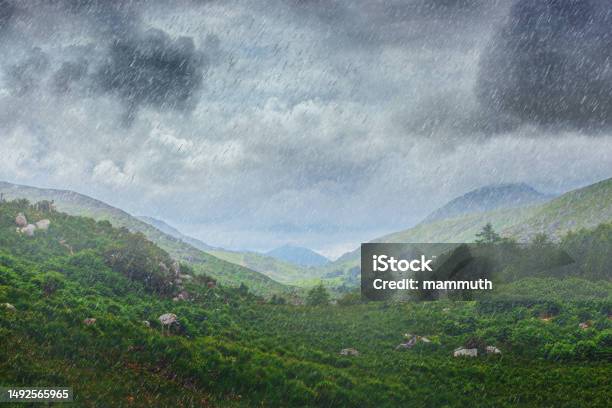 Rain In Ireland Stock Photo - Download Image Now - Atmospheric Mood, Cloud - Sky, Cloudscape