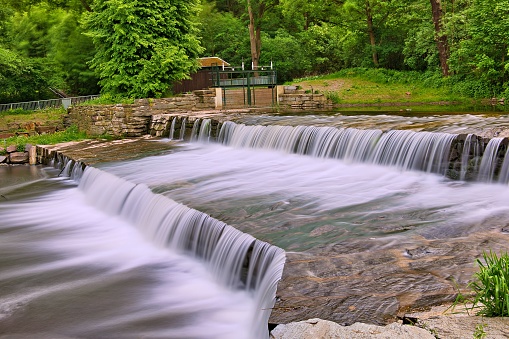 the weir of the Schwarza in Thuringia