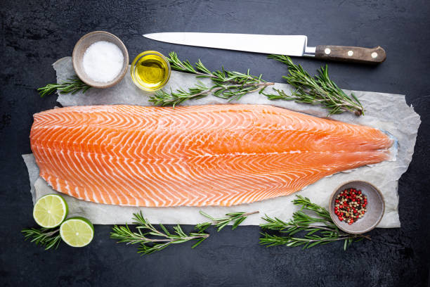 istock Raw salmon or trout sea fish 1492573623