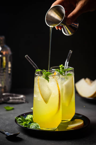 istock Melon juice, lemonade in glasses 1492574135
