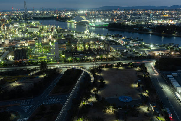 istock Night view of Yokkaichi city 1492577541