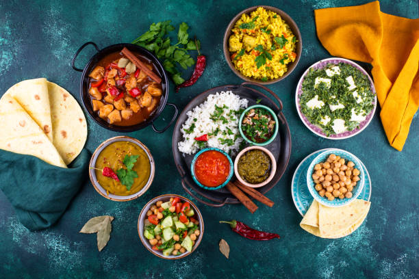 istock Assorted of traditional Indian food. 1492580029
