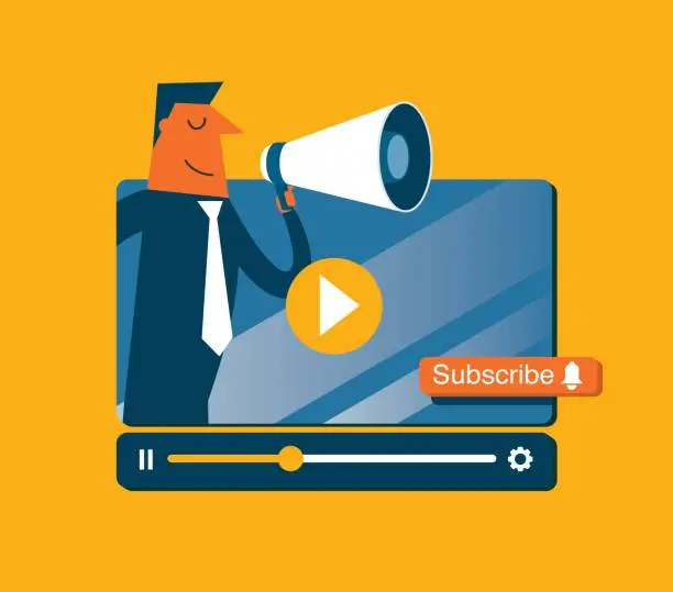 Vector illustration of Video Subscription - Businessman