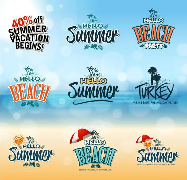 Vector illustration of summer set