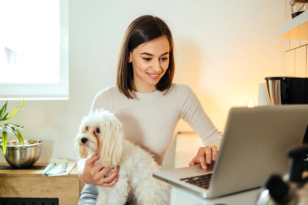 istock Woman works on a laptop in the kitchen 1492587516
