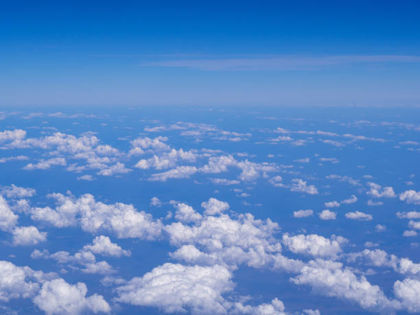 istock Blue sky clouds seen from airplane beautiful with blue sky background nature. 1492594239