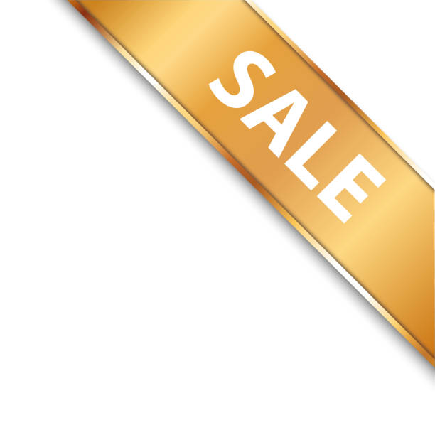 istock SALE - vector illustration of gold corner ribbon banner with gold colored frame 1492596509