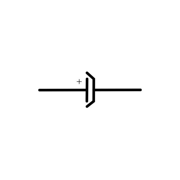 capacitor electronics part vector capacitor electronics part vector logo symbol on black white background silhouette of electrical fuse stock illustrations